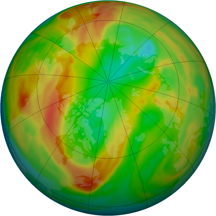 Arctic ozone map for 03 March 2011